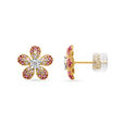 18KT Yellow Gold Elegant Floral Drop Earrings For The Minimalists 5