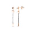 18 KT Rose Gold Sublime Diamond Drop Earrings,,hi-res 2