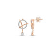 18 KT Rose Gold Shimmering Diamond Drop Earrings,,hi-res 2