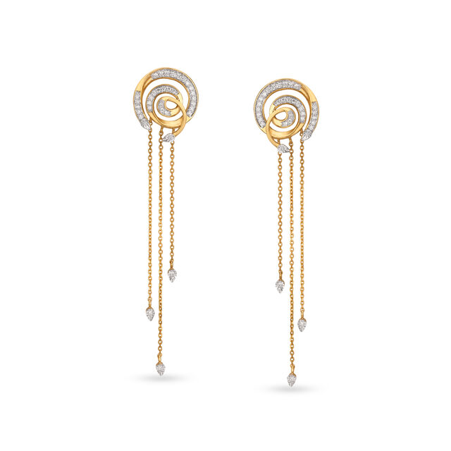 18KT Yellow-White Gold Drop Earrings For The Chic Mia Woman,,hi-res 