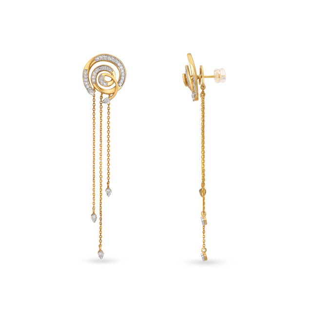 18KT Yellow-White Gold Drop Earrings For The Chic Mia Woman,,hi-res 2