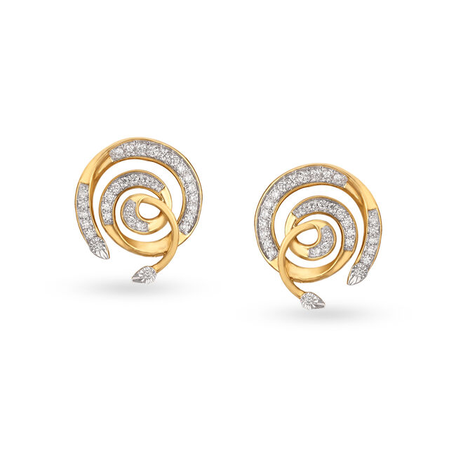 18KT Yellow-White Gold Drop Earrings For The Chic Mia Woman,,hi-res 3