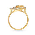 18KT Yellow White Gold Twirl Shaped Dazzling Finger-Ring 3