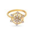 18KT Yellow White Gold Hexagon Style Finger Ring 2