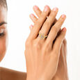 18KT Yellow White Gold Hexagon Style Finger Ring 4