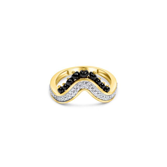18KT Yellow Gold Traditional Vanki Mangalsutra Ring 