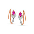 18KT Rose Gold Tulip Inspired Diamond Hoop Earrings 