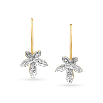 18K Yellow Gold Diamond Hoops for Women