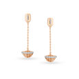 Dazzling 18kt Gold Inverted Jhumkas with Diamond Detailing for a Classic Look 2