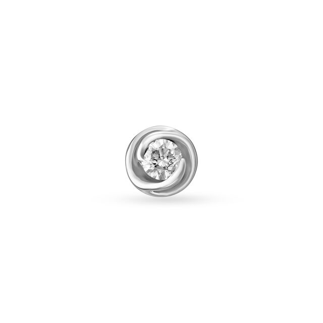 18KT White Gold Diamond Nose Pin 