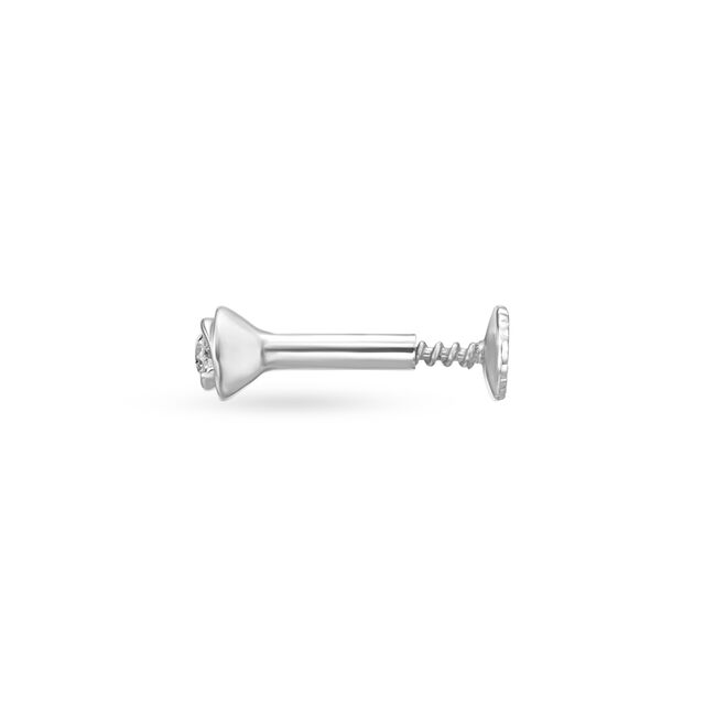 18KT White Gold Diamond Nose Pin 2