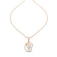 18 KT Rose Gold Swirls Diamond Pendant,,hi-res 3