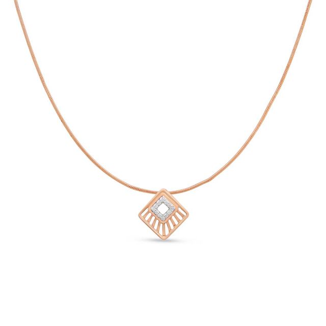 18KT Rose Gold Radiant Diamond Pendant,,hi-res 2
