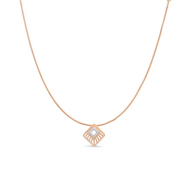 18KT Rose Gold Radiant Diamond Pendant,,hi-res 3