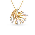 18kt Gold Pendant Studded with Brilliant Diamond Crystals 