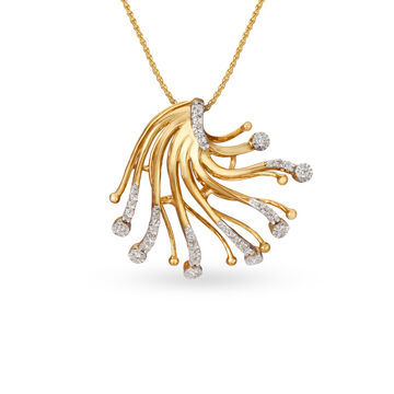 18kt Gold Pendant Studded with Brilliant Diamond Crystals