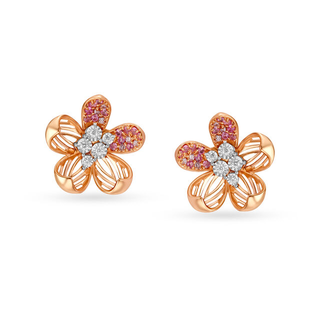 18KT Rose Gold Earrings - Celebration of Spring,,hi-res 