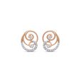 18 KT Rose Gold Swirls Diamond Stud Earrings,,hi-res 