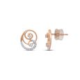 18 KT Rose Gold Swirls Diamond Stud Earrings,,hi-res 2