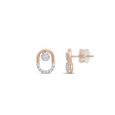 18 KT Rose Gold Simple Diamond Stud Earrings,,hi-res 2