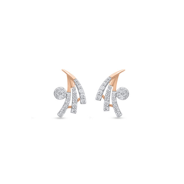 18KT Rose Gold Captivating Diamond Stud Earrings 