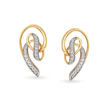 18kt Yellow Gold Music-inspired Diamond Studs Earrings