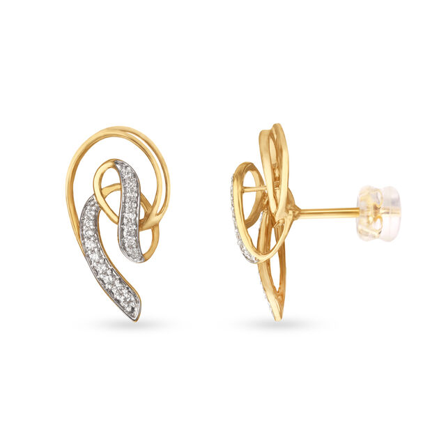 18kt Yellow Gold Music-inspired Diamond Studs Earrings,,hi-res 2