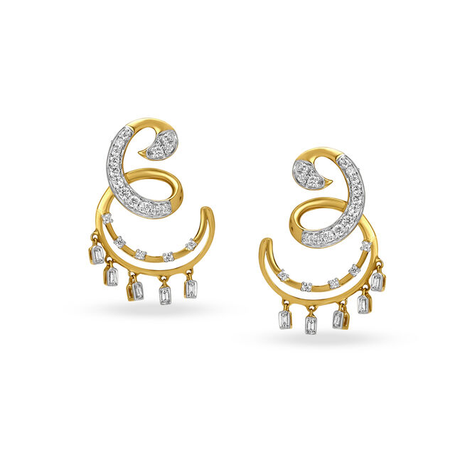 Twirl Gracefully With 18kt Gold Stud Earrings,,hi-res 