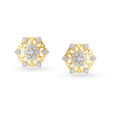 18KT Yellow-White Gold Ear Studs To Magnify Your Beauty,,hi-res 
