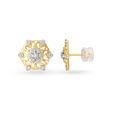 18KT Yellow-White Gold Ear Studs To Magnify Your Beauty,,hi-res 2
