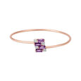18KT Rose Gold Four-Stone Bangle To Glam Your Everyday 