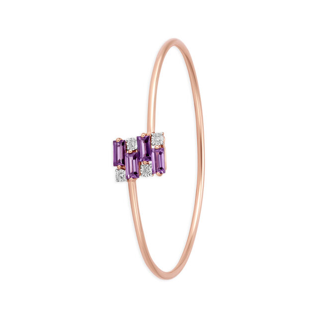 18KT Rose Gold Four-Stone Bangle To Glam Your Everyday 2