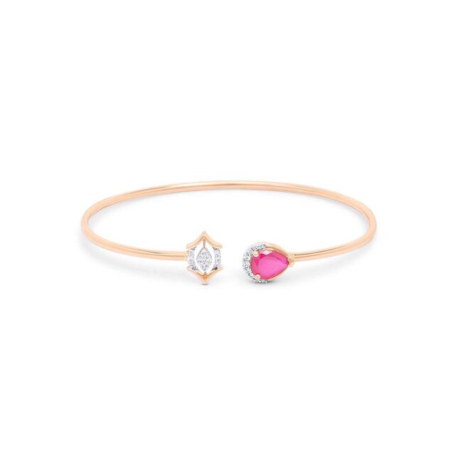 18 KT Rose Gold Traditional Diamond Bangle,,hi-res 