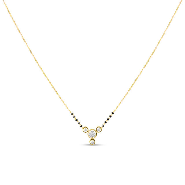 18KT Yellow Gold and Diamond Mangalsutra for Everyday Wear 
