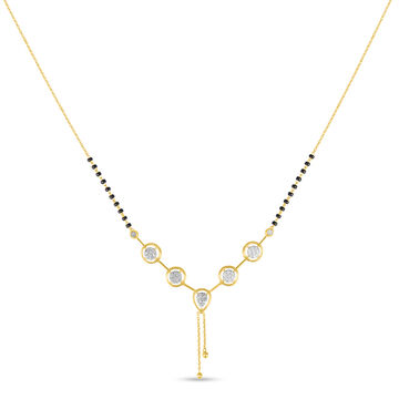 18KT Yellow Gold Diamond-studded Mangalsutra