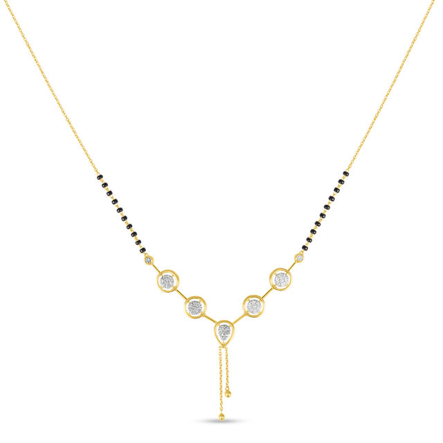 18KT Yellow Gold Diamond-studded Mangalsutra 
