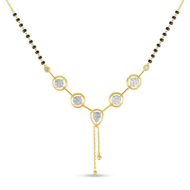 18KT Yellow Gold Diamond-studded Mangalsutra 2