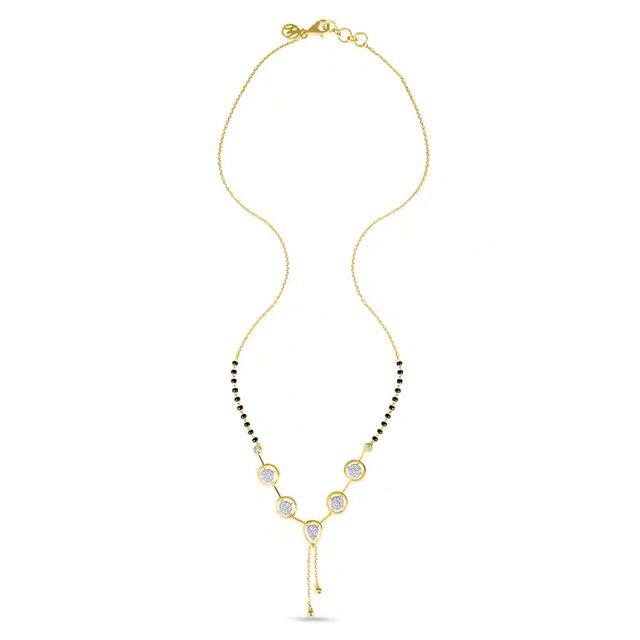 18KT Yellow Gold Diamond-studded Mangalsutra 4