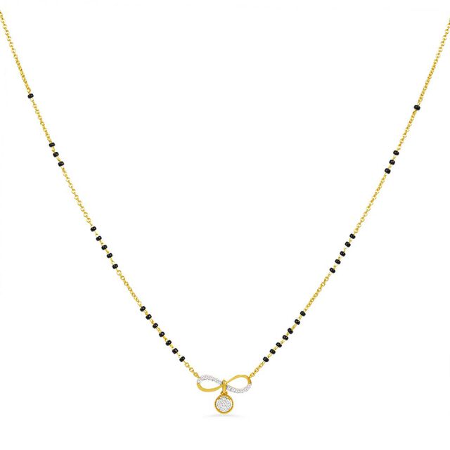 18KT Yellow Gold and Diamond Mangalsutra to Surprise Your Wife 