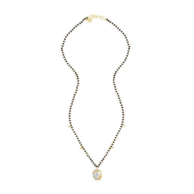 18kt Yellow Gold Interlaced and Diamond Mangalsutra 4