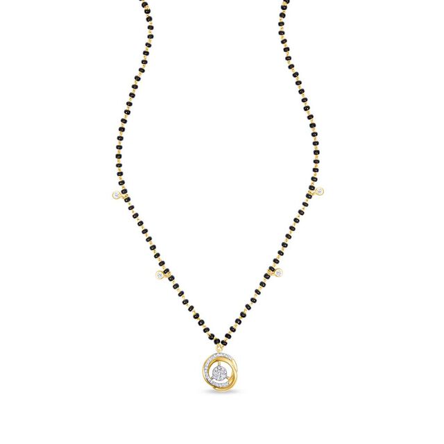 18kt Yellow Gold Interlaced and Diamond Mangalsutra 5