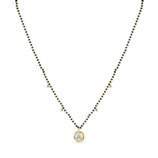 18KT Yellow Gold Interlaced  and Diamond Mangalsutra,,hi-res 