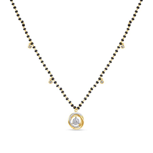 18KT Yellow Gold Interlaced  and Diamond Mangalsutra,,hi-res 2