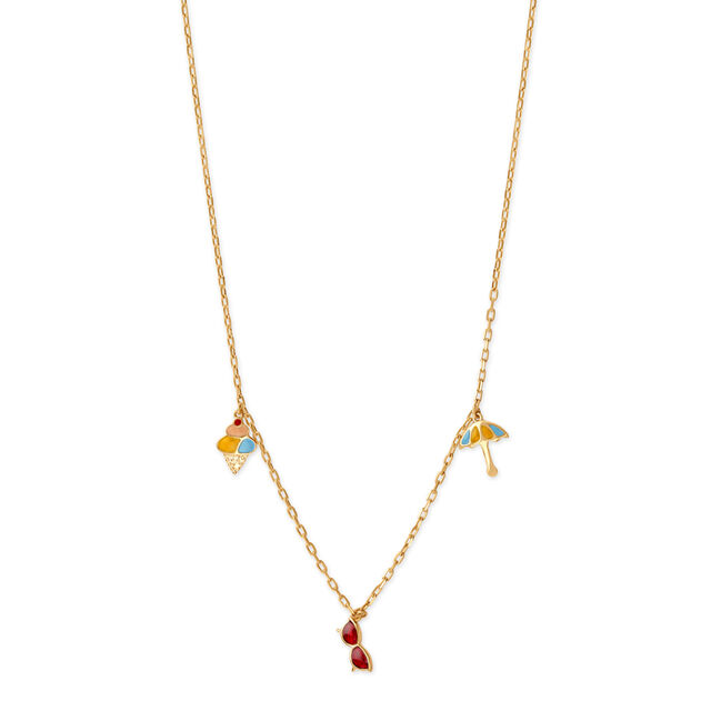18KT Yellow Gold Chain With Fun Beachy Charms 