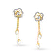 Beautiful 18kt Yellow Gold & Diamond Drop Earrings,,hi-res 2