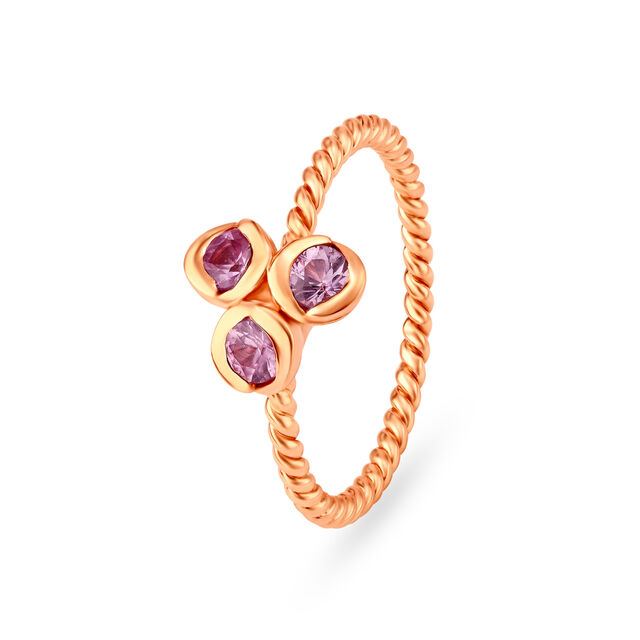 Rose Gold Floral Ring,,hi-res 