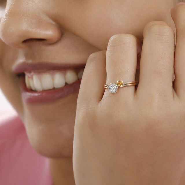 18KT Yellow Gold Radiant Stackable Rings 3