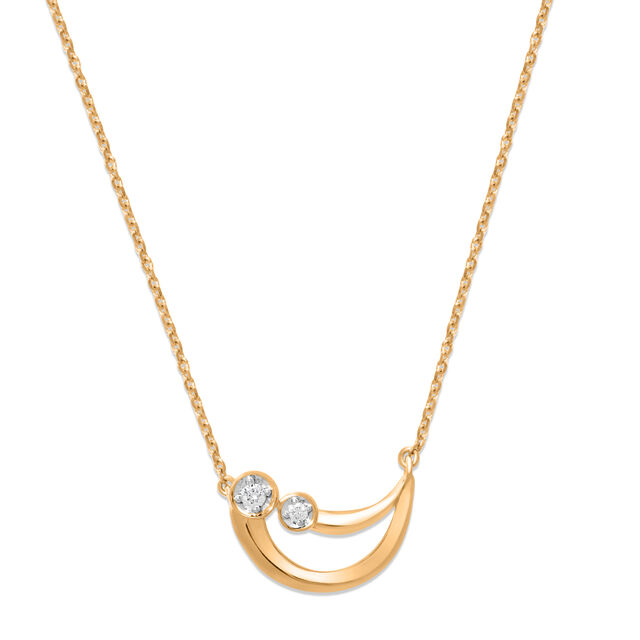 Mamma Mia 18KT Yellow Gold Luna Love Pendant with Chain 