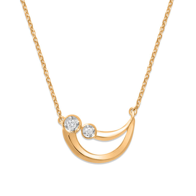 Mamma Mia 18KT Yellow Gold Luna Love Pendant with Chain 2