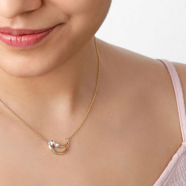 Mamma Mia 18KT Yellow Gold Luna Love Pendant with Chain 4